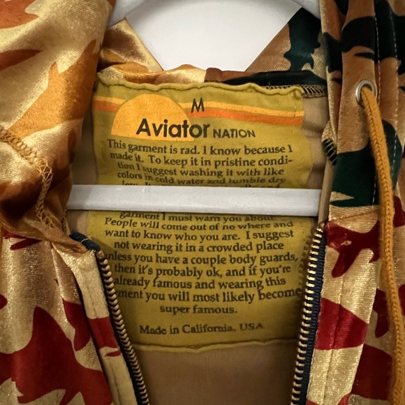 Aviator Nation Zip-Up Hoodie with Rainbow Shark Pattern - Picture 4 of 4